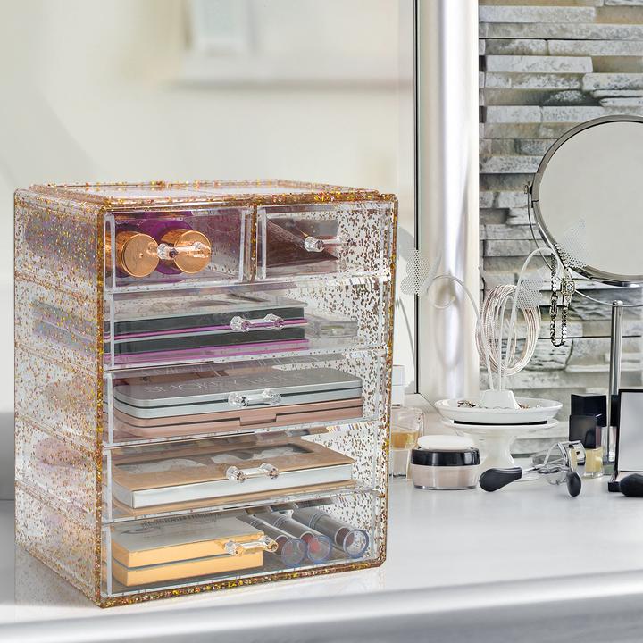 Medium Makeup Organizer - (4 large / 2 small drawers) – Sorbus Home