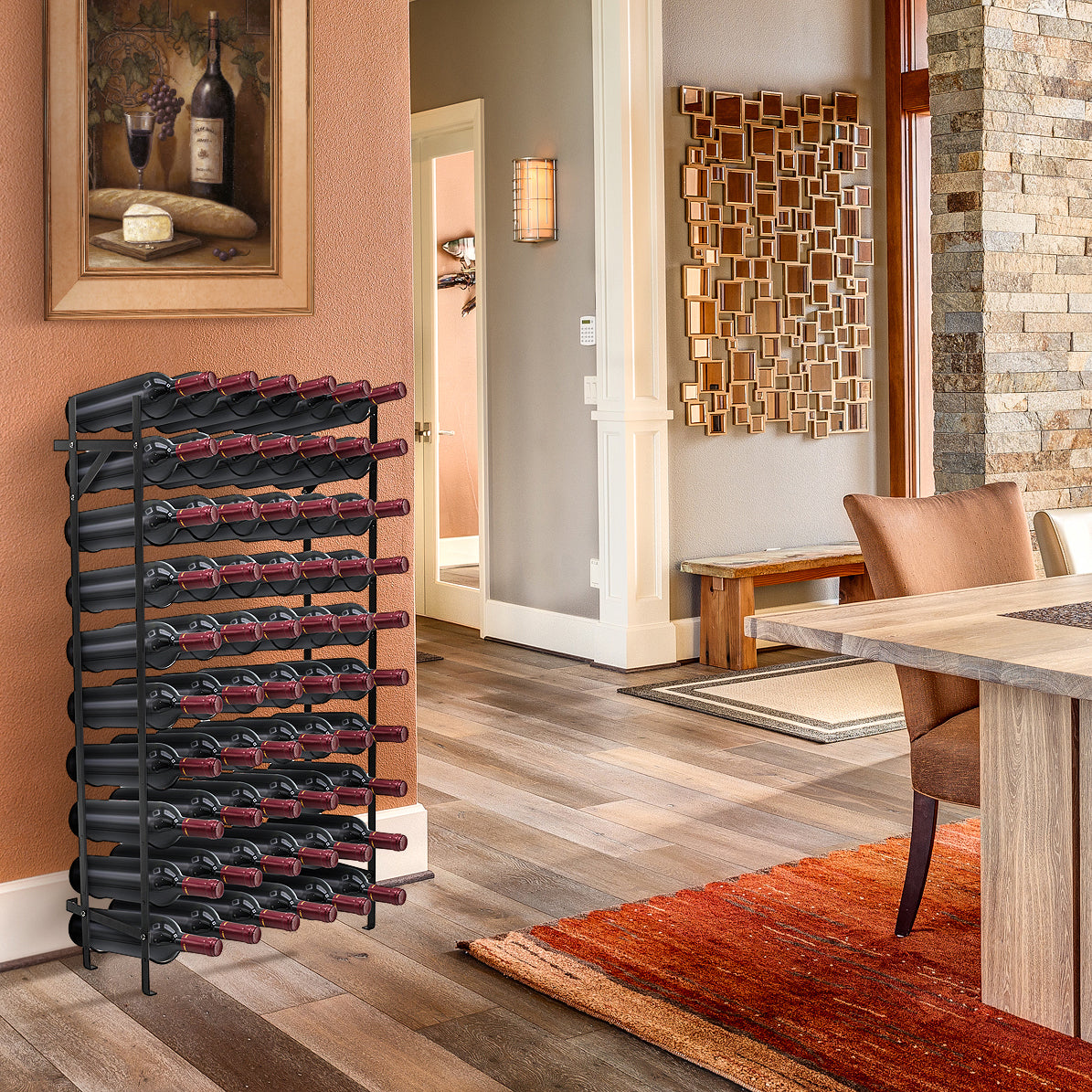Sorbus® Botellero apilable de 3 niveles, estantes de vino de estilo clásico  para botellas, perfecto para bar, bodega, sótano, gabinete, despensa, etc.
