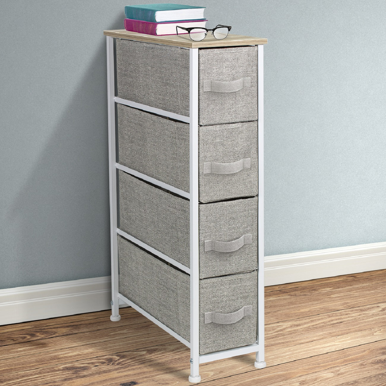 Narrow 4-Drawer Dresser and Storage Organizer Unit for Bedroom, Home,  Kitchen
