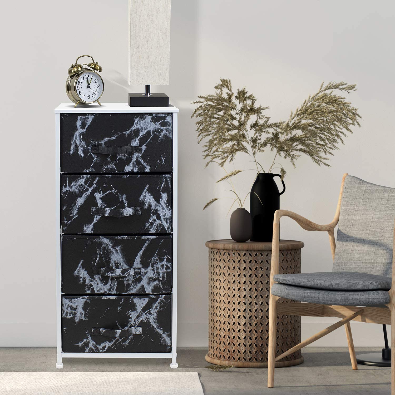 Sorbus 4 Drawer Fabric Dresser for home, bedroom & more
