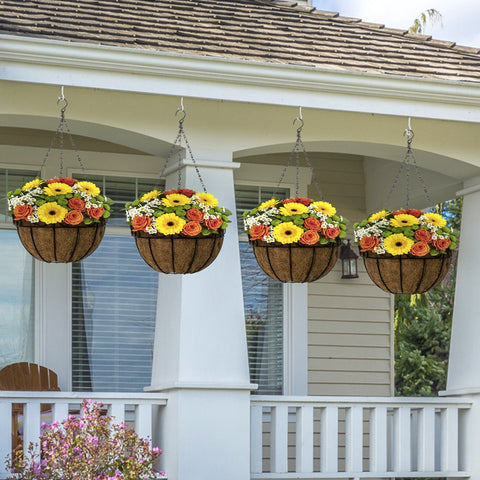 Hanging Planter Baskets w/Coco Liner (4-Pack)