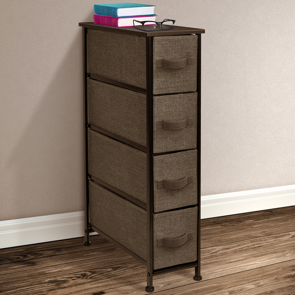 Sorbus Dresser with Drawers - Furniture Storage Organizer Unit Chest for Bedroom 4- Drawer in Beige
