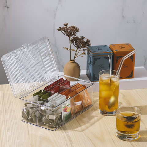 Sorbus Storage Bins for Pantry with Dividers & Lids