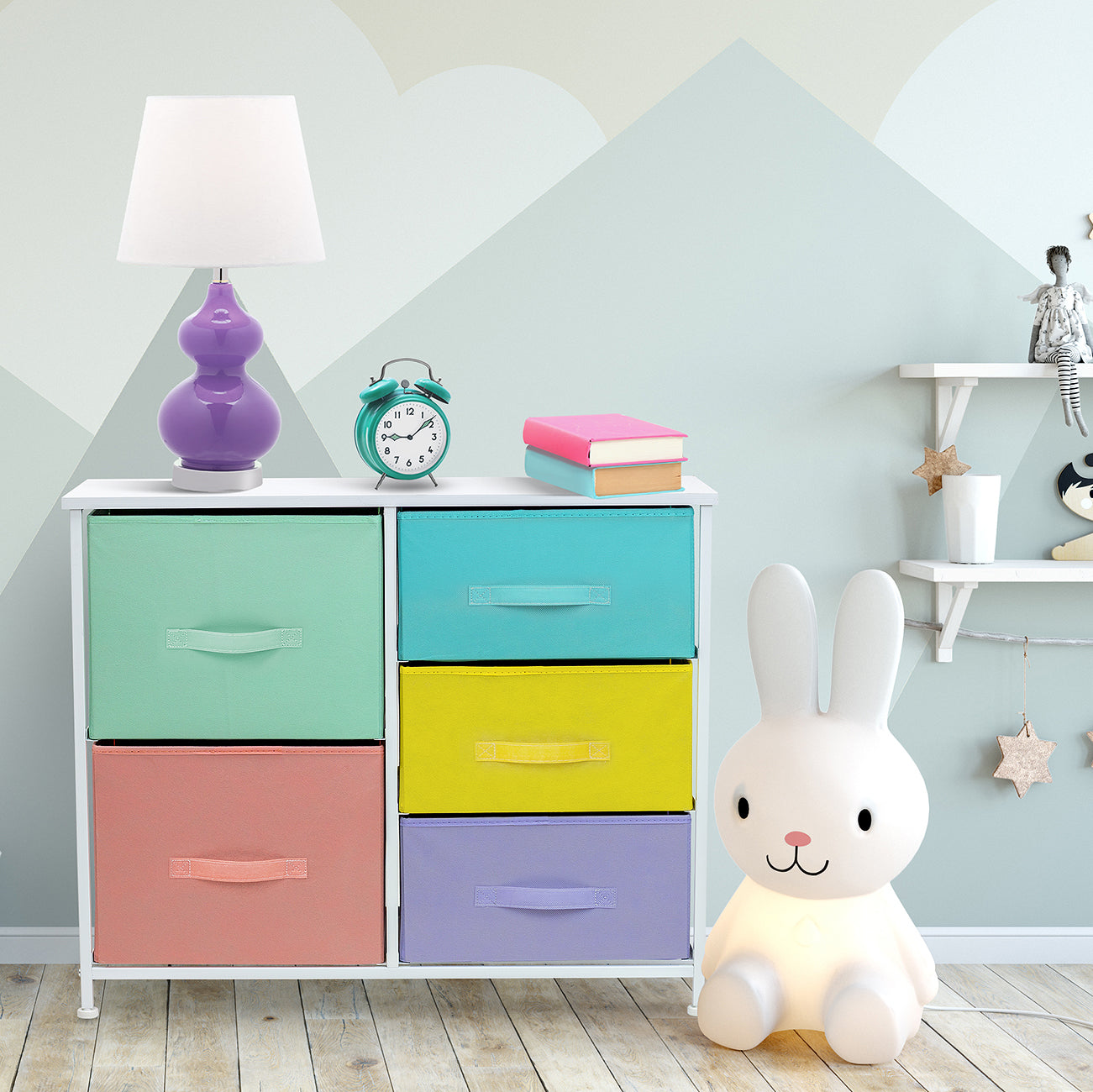 5-Drawer Dresser Chest (Pastel Multi-color) - Sorbus Home
