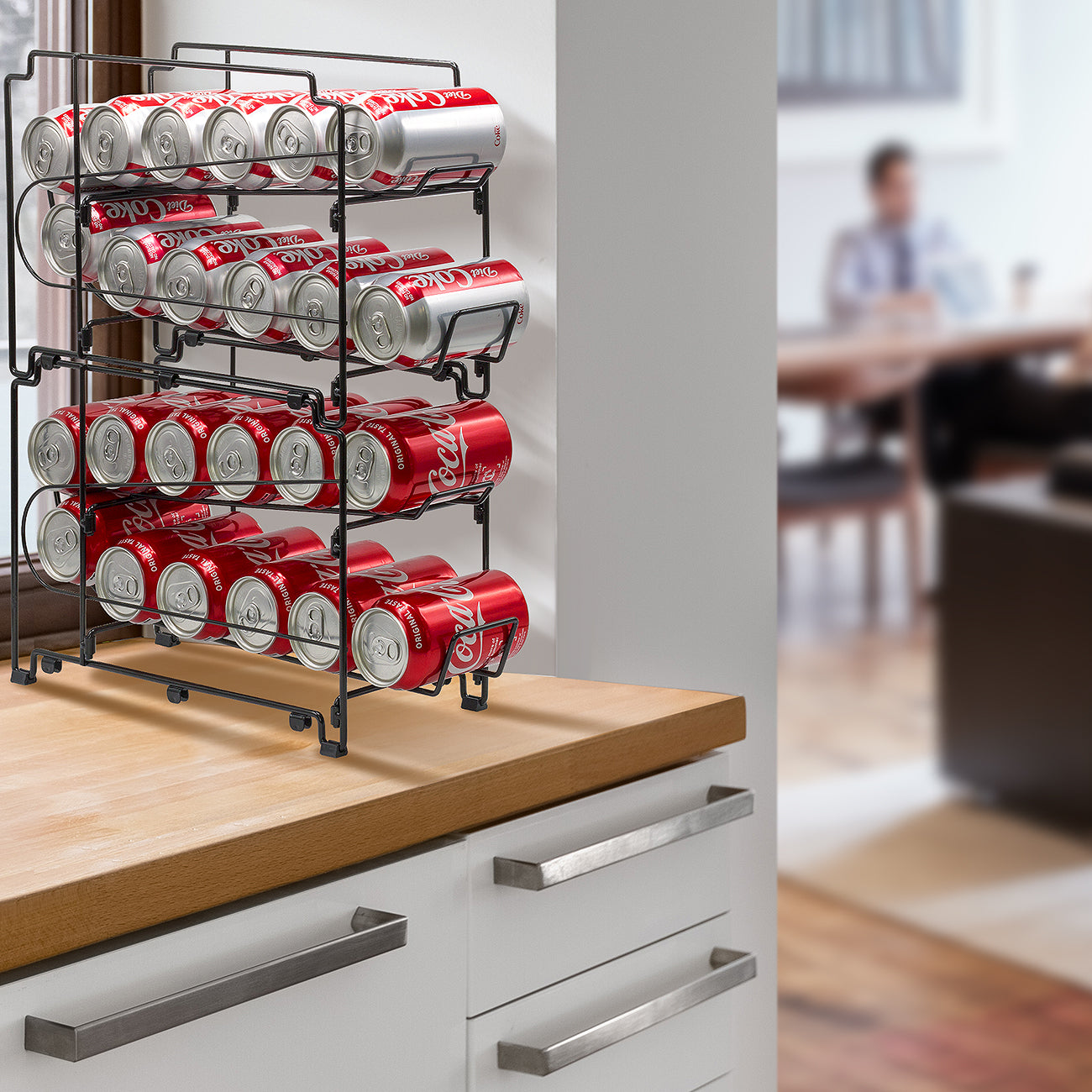 3 Tier Can Dispenser - Stackable Can Organizer Rack for Kitchen