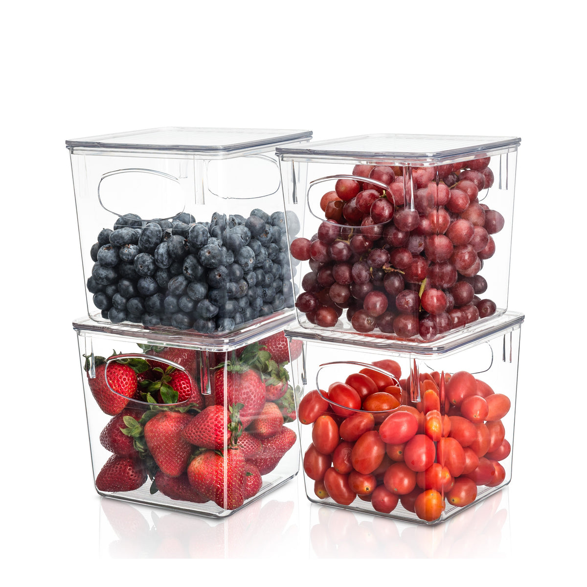 Clear Plastic Container Bins w/ Lids (Small)