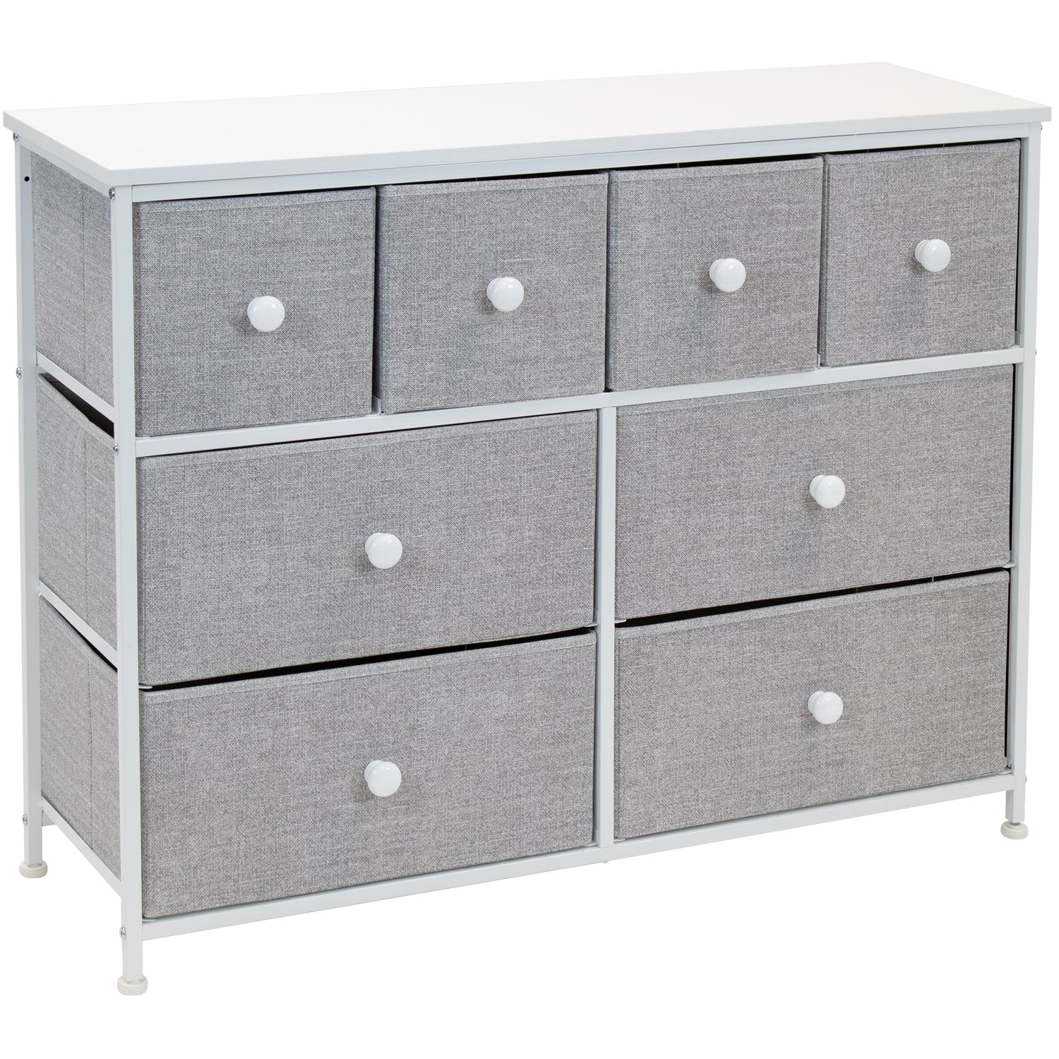 WLIVE Fabric Dresser for Bedroom, Storage Drawer Unit,Dresser with 10 Deep  Drawers for Office, College Dorm, White Organizer