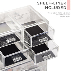 Medium Marble Makeup Organizer Set - (3 large / 4 small drawers/top tray)