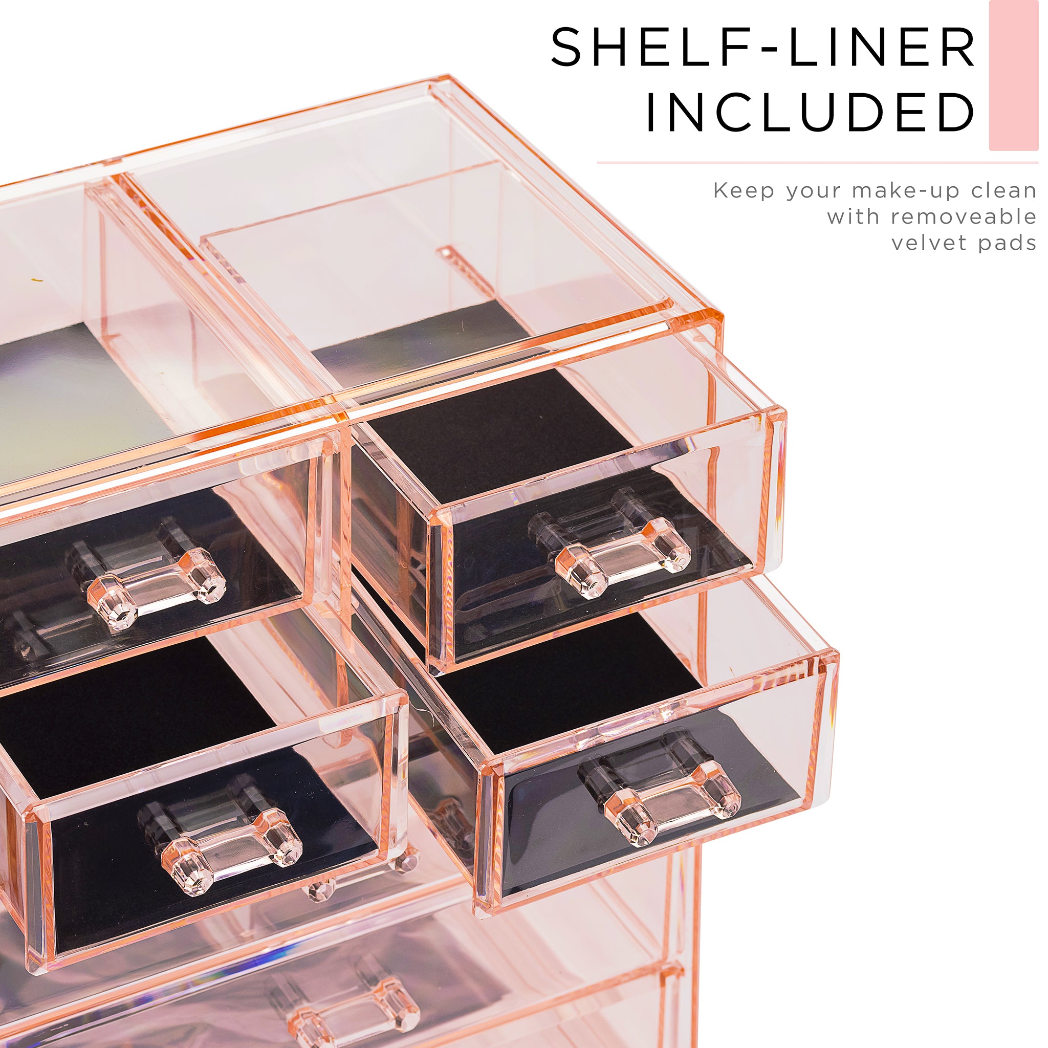 Medium Makeup Organizer Set - (3 large / 4 small drawers/top tray) – Sorbus  Home