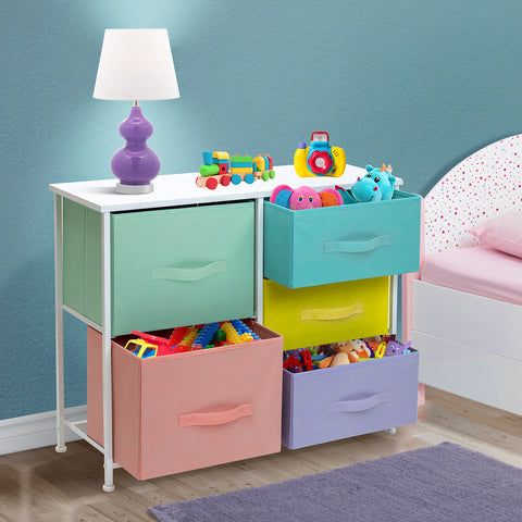 5-Drawer Dresser Chest (Pastel Multi-color) - Sorbus Home