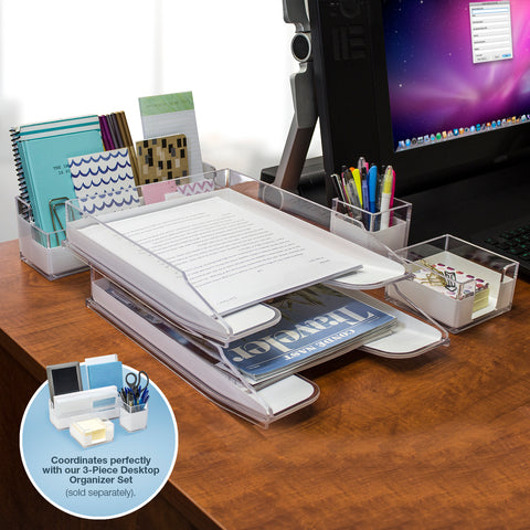 Acrylic Desk Paper Organizer - Sorbus Home