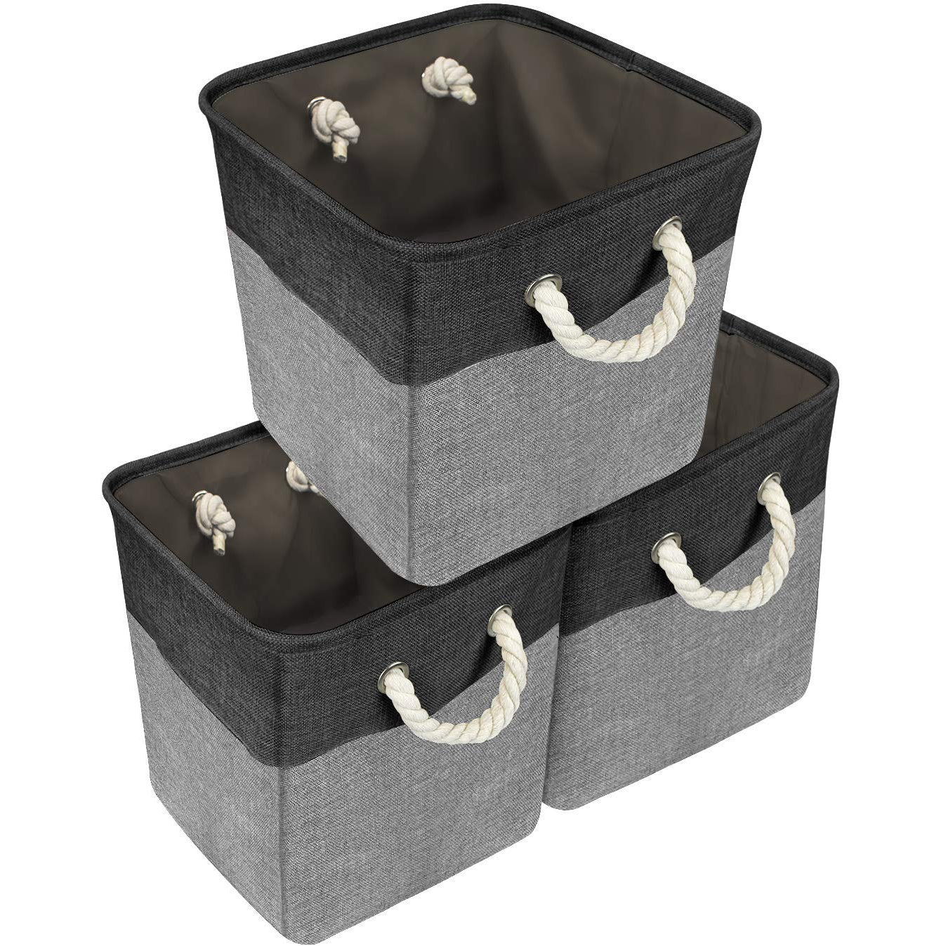 Twill Rope Storage Basket Set (3-Pack)