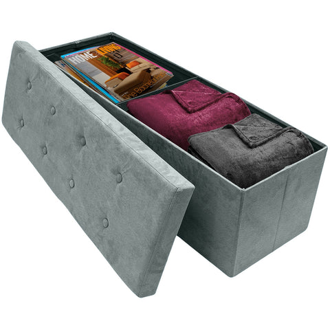 Faux Suede Storage Bench (Large)