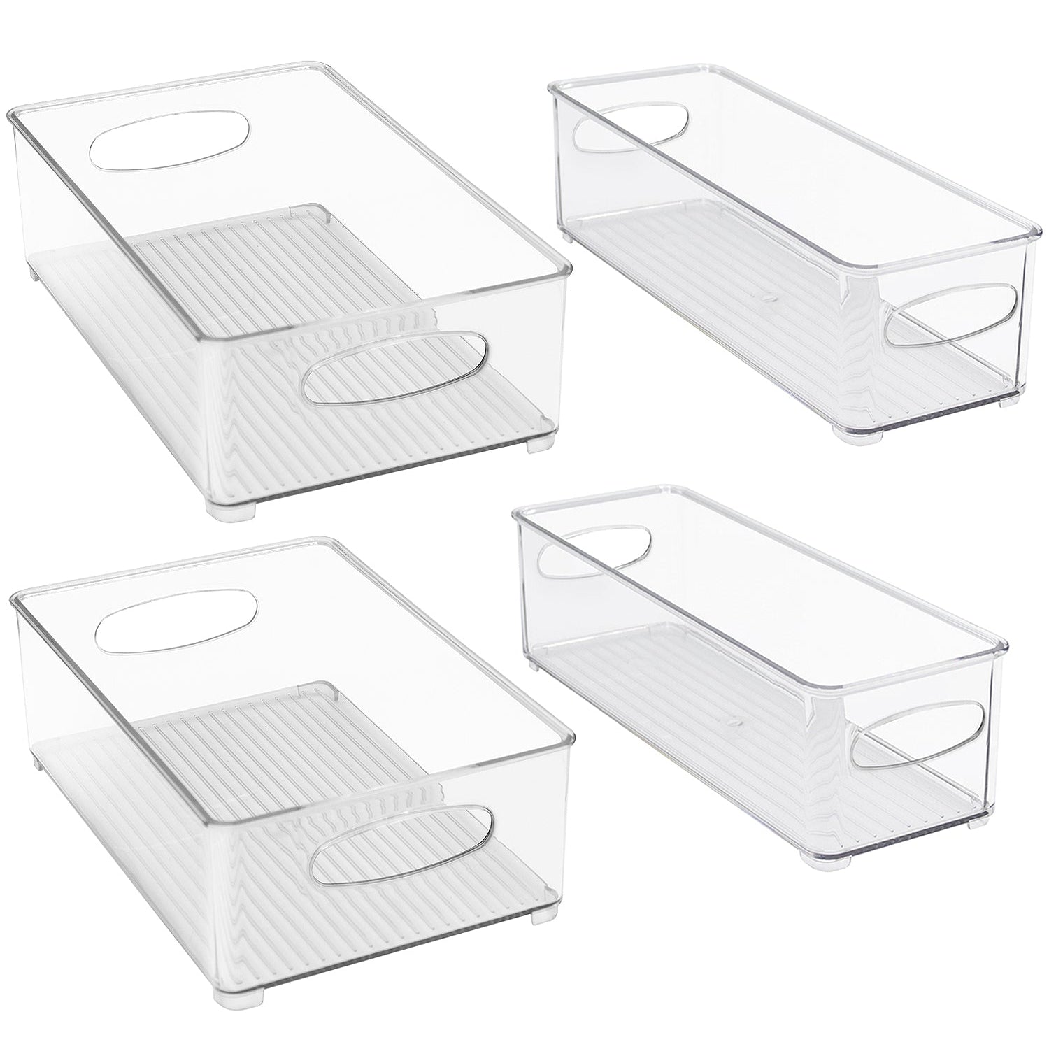 Sorbus Organizer Bins with Attached lids, Kitchen Pantry Organization Storage  Bins, Small Clear Storage Box for Fridge