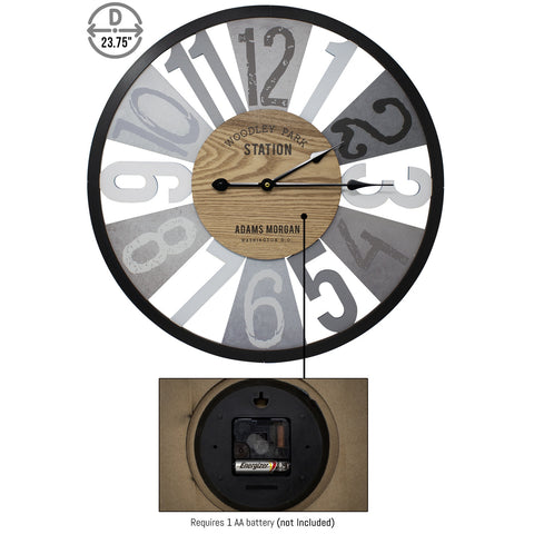 Woodley Park 24” Wall Clock