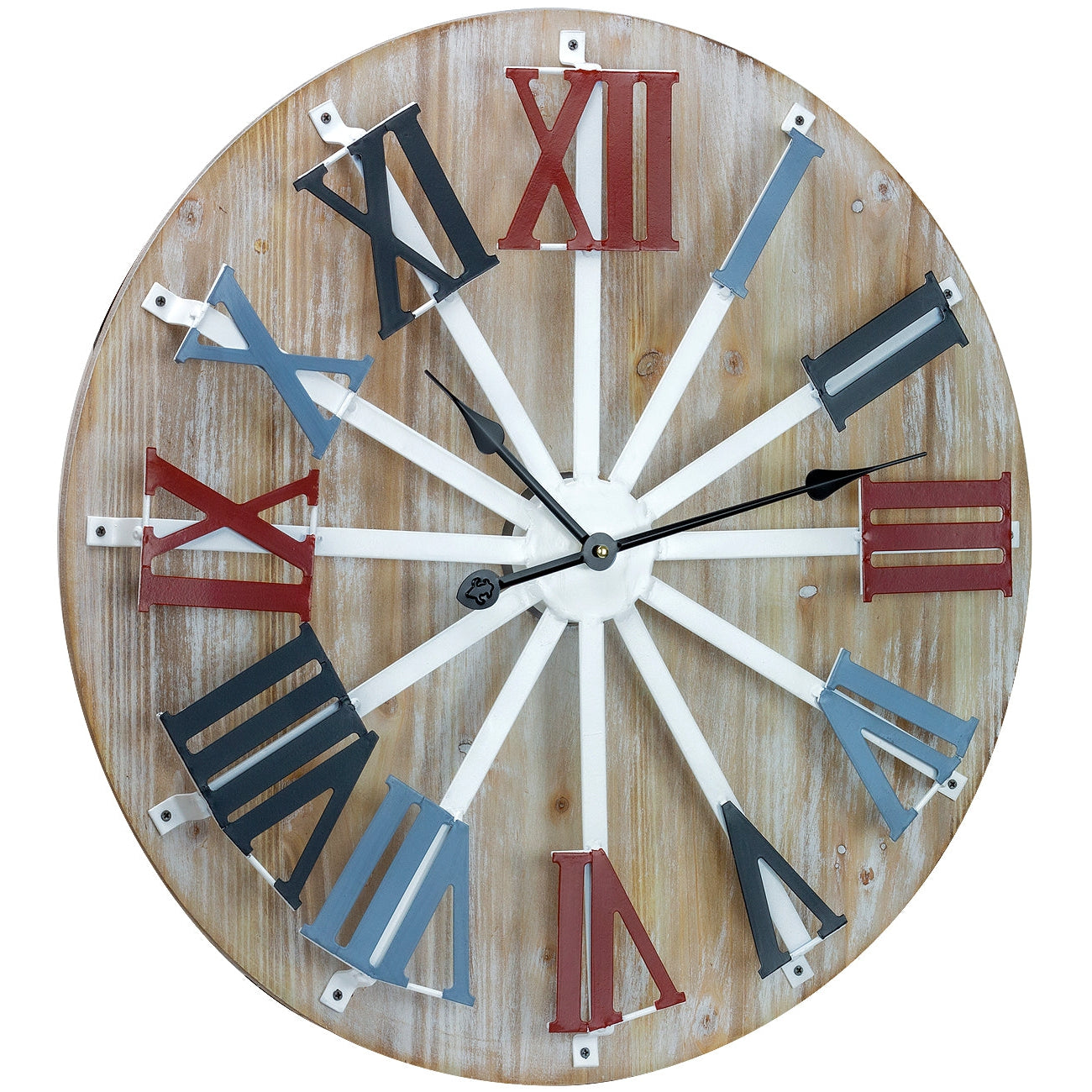 24" Wall Clock (Multi-color Wood) - Sorbus Home