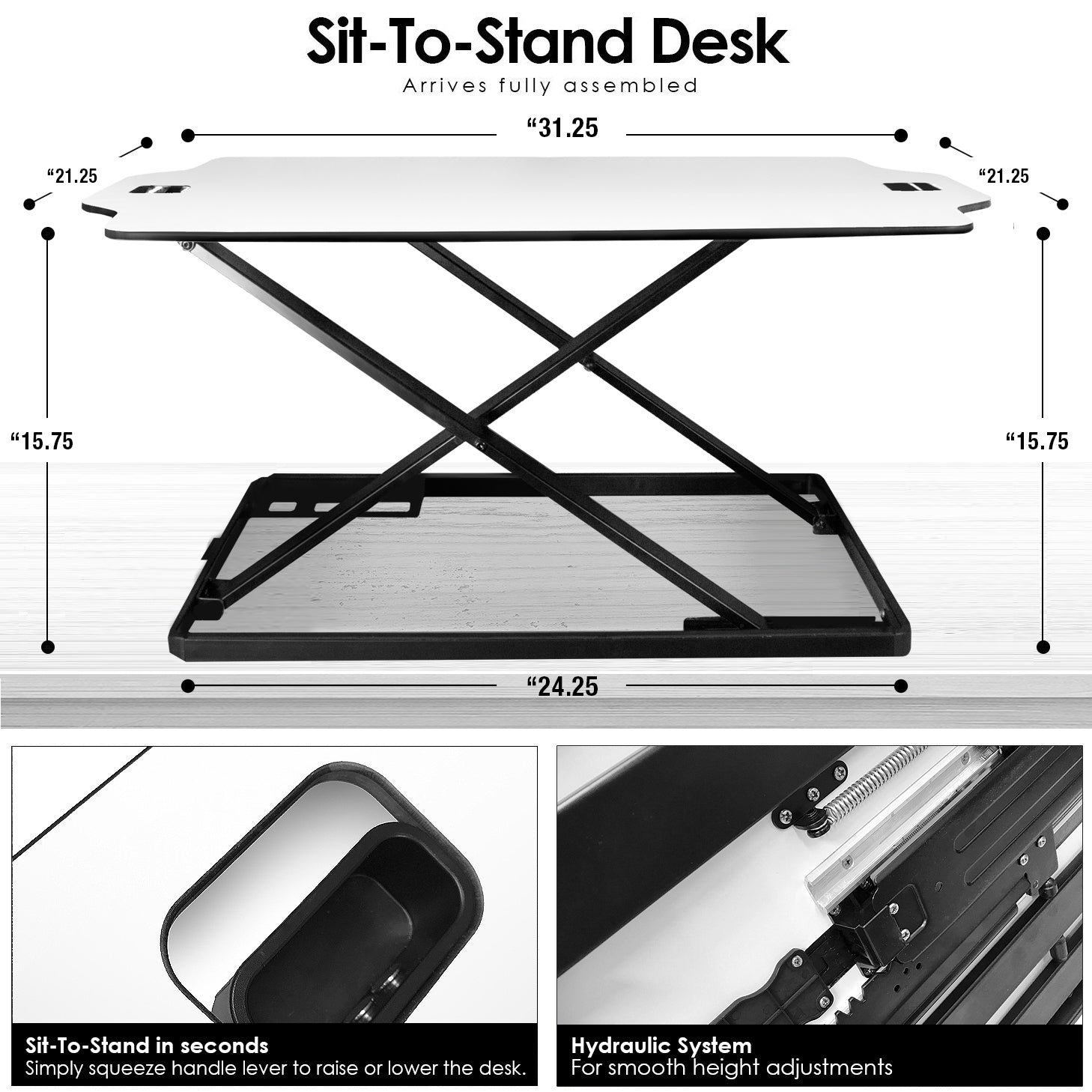Adjustable Work Station Monitor Riser Desk - Sorbus Home