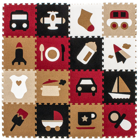 Interlocking Puzzle Mat Carpet (16 pieces) - Sorbus Home