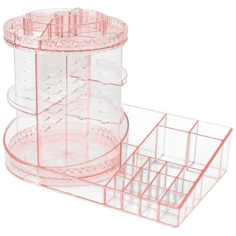 360° Makeup Organizer Carousel Tray Station