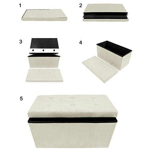 Faux Suede Storage Bench (Medium) - Sorbus Home