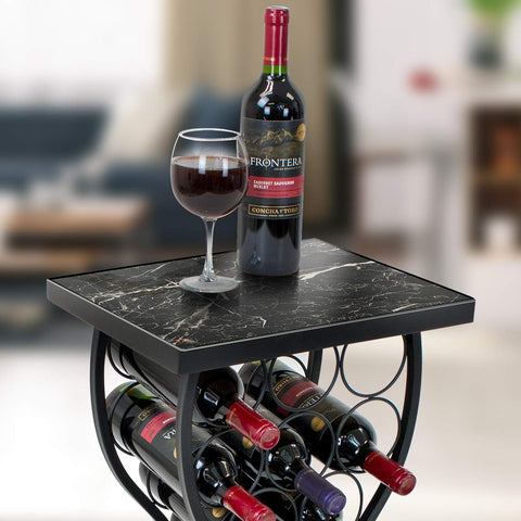 Marble Wine Rack Table - Sorbus Home