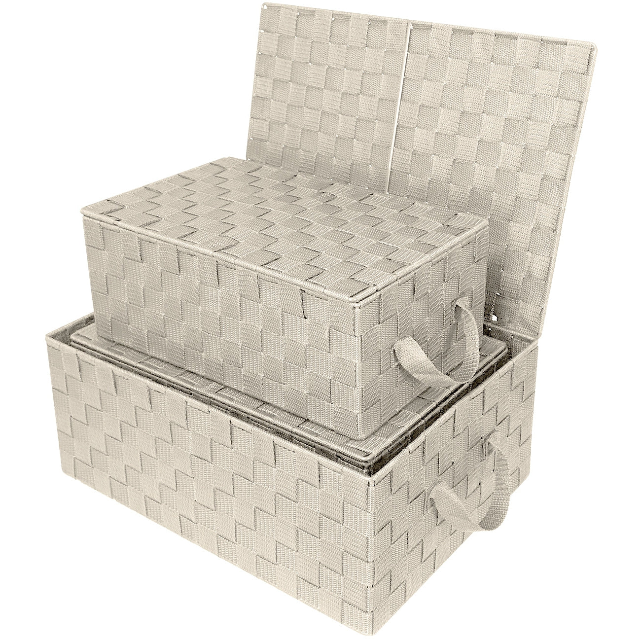 3-Piece Woven Storage Lid Basket Set