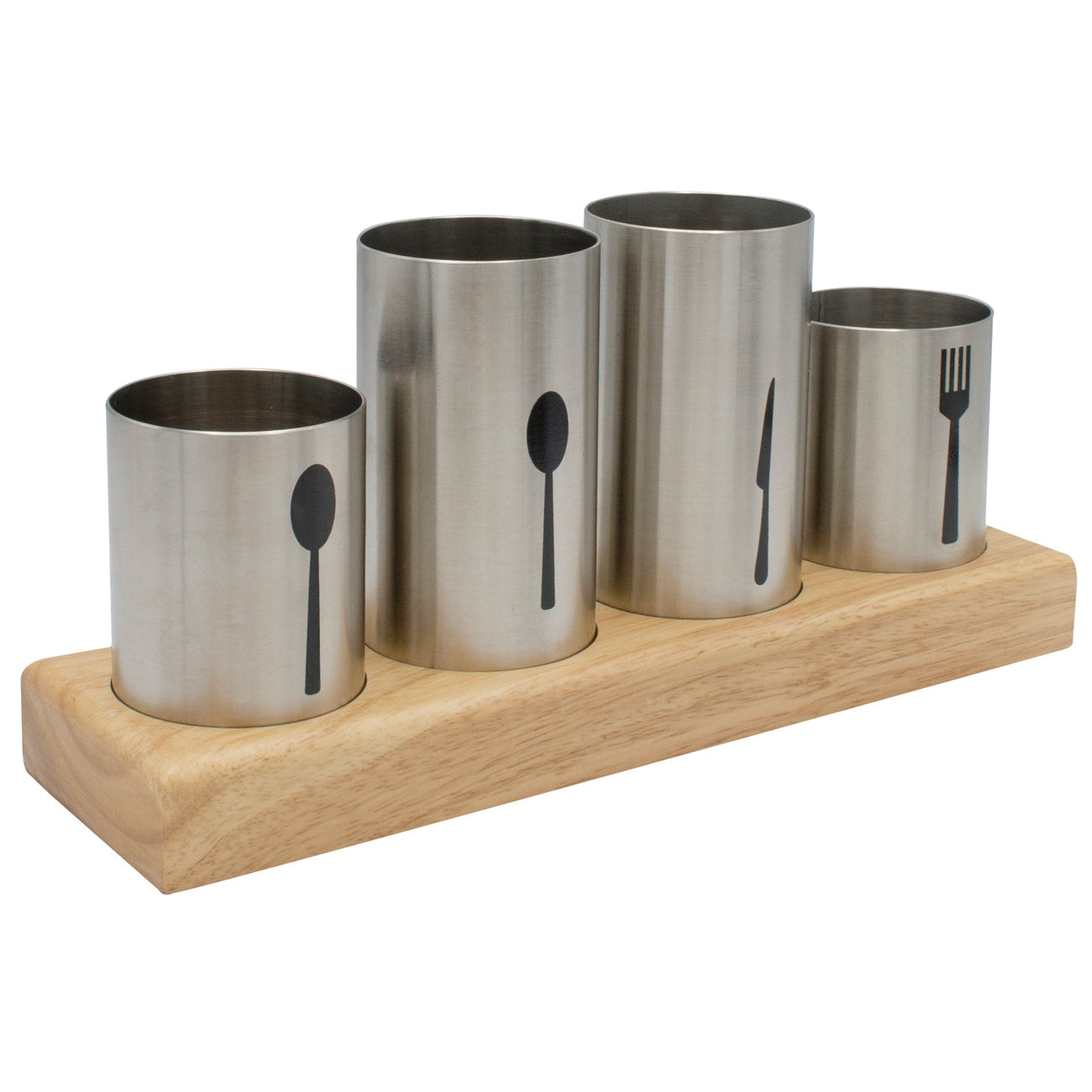 Flatware Holder with Bamboo Base