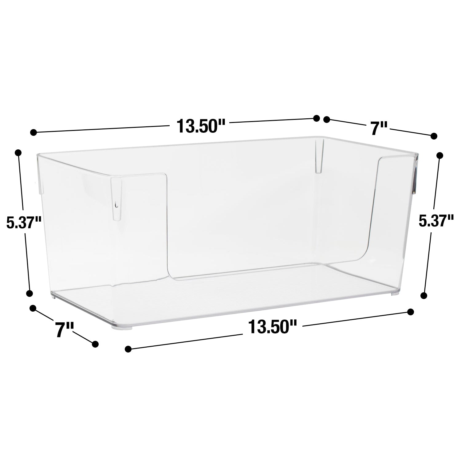 Clear Open Front Container Bin Set (Large Rectangle)