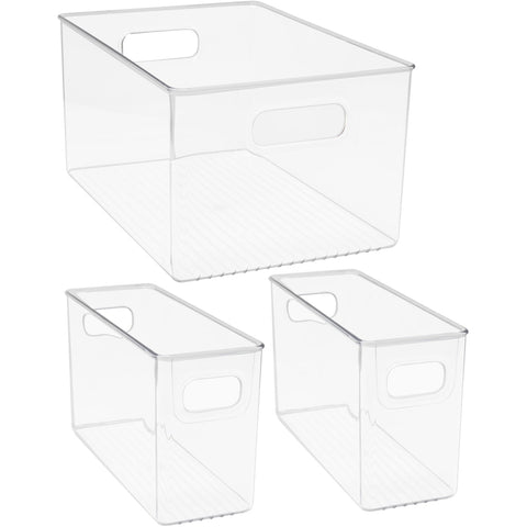 Clear Plastic Container Bins (Variety Pack)