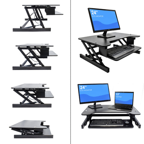 Sit-To-Stand Monitor Riser Desk - Sorbus Home