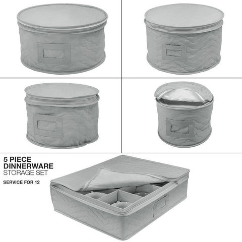 5-Piece Dinnerware Storage Set (Service for 12) - Sorbus Home