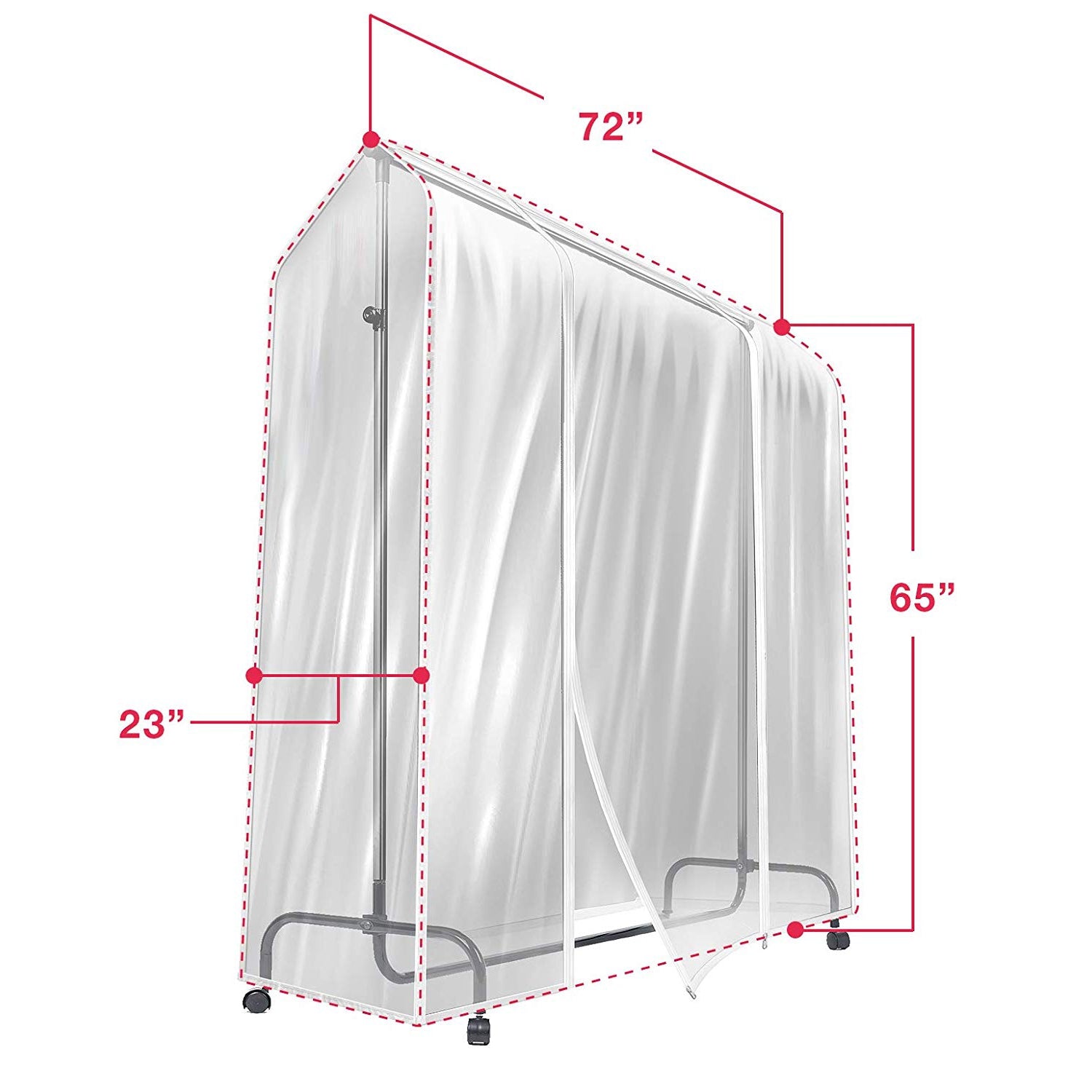 Clear Garment Rack Cover (6 Ft) - Sorbus Home