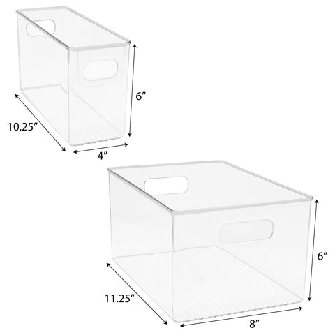 Clear Plastic Container Bins (Variety Pack)