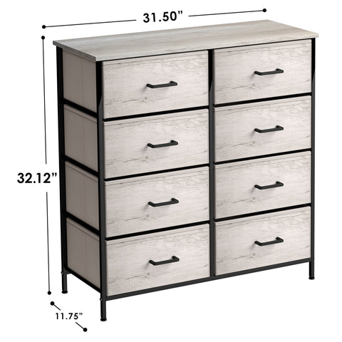 8-Drawer Rustic Wood Dresser