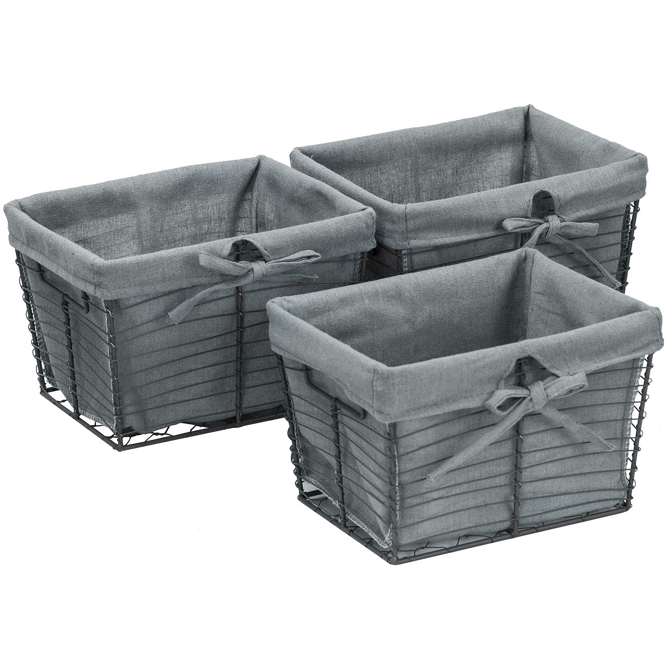 Wire Basket Bins (Set of 3) - Sorbus Home