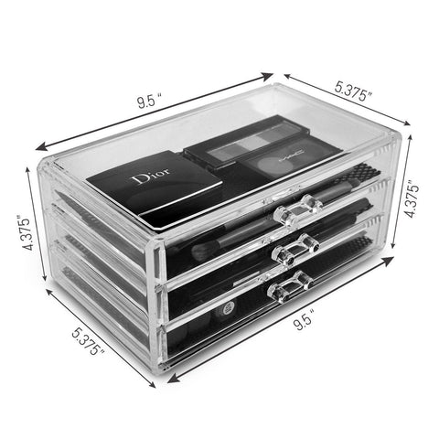 Small Cosmetic Makeup Organizer - 3 Drawer - sorbusbeauty