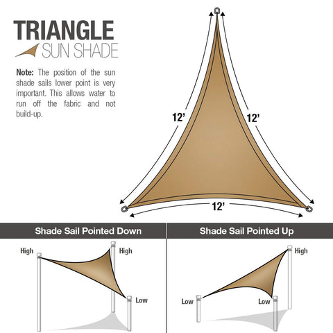 Sun Shade Sail Canopy - Triangle - Sorbus Home