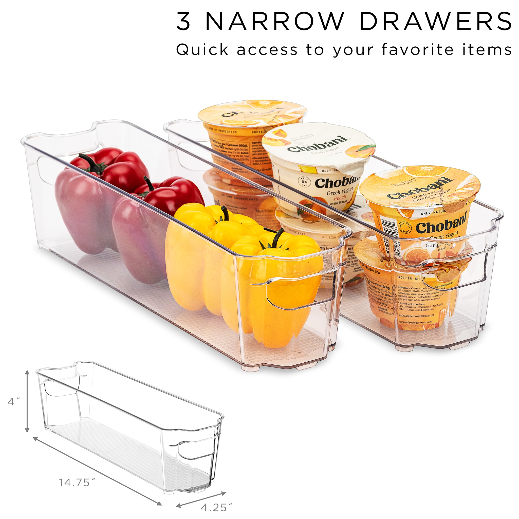 8-Piece Clear Plastic Container Bin Set