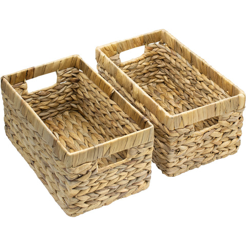 Medium Woven Water Hyacinth Baskets (2-Pack)