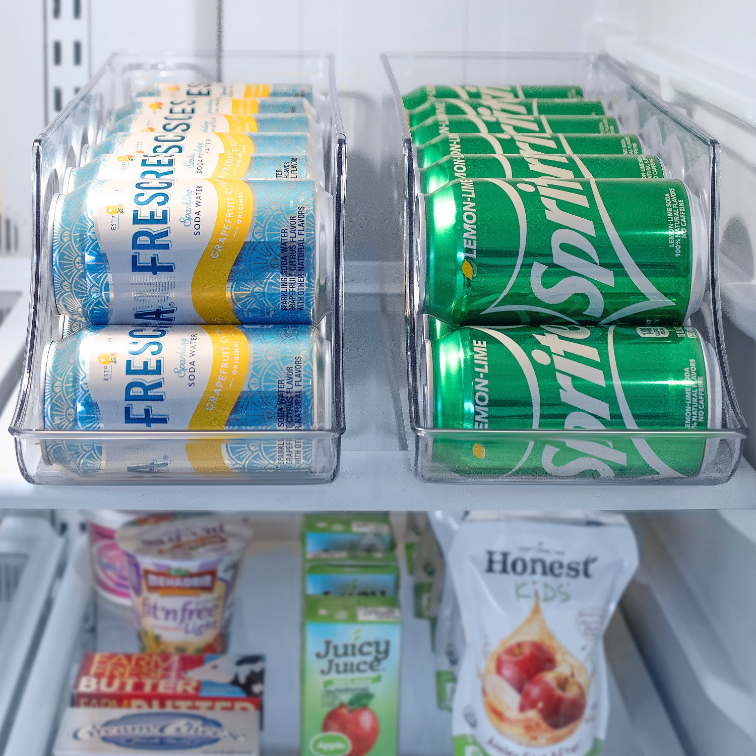 2 Packs 2-Tier Beverage Soda Can Storage Organizer Rolling Fridge