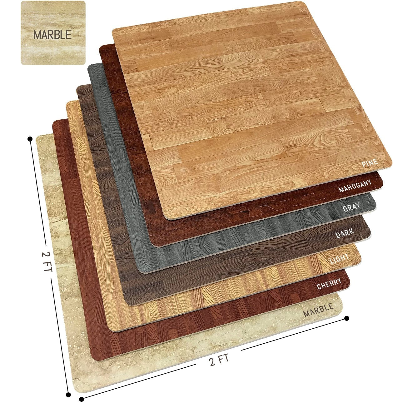 Sorbus Wood Grain Floor Mats Foam Interlocking