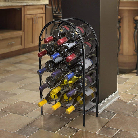 14-Bottle Wine Rack Stand, Bordeaux Chateau Style - Sorbus Home