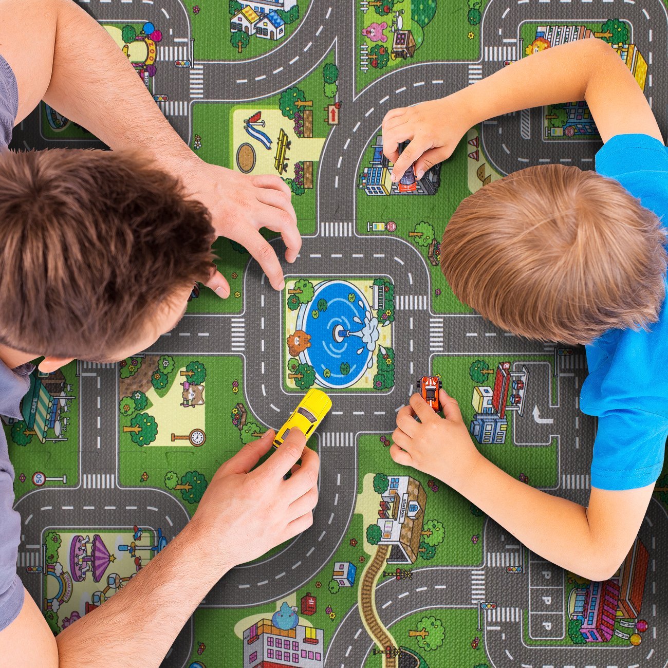 Children Puzzle Play Traffic Foam Mat (9 Pieces) - Sorbus Home