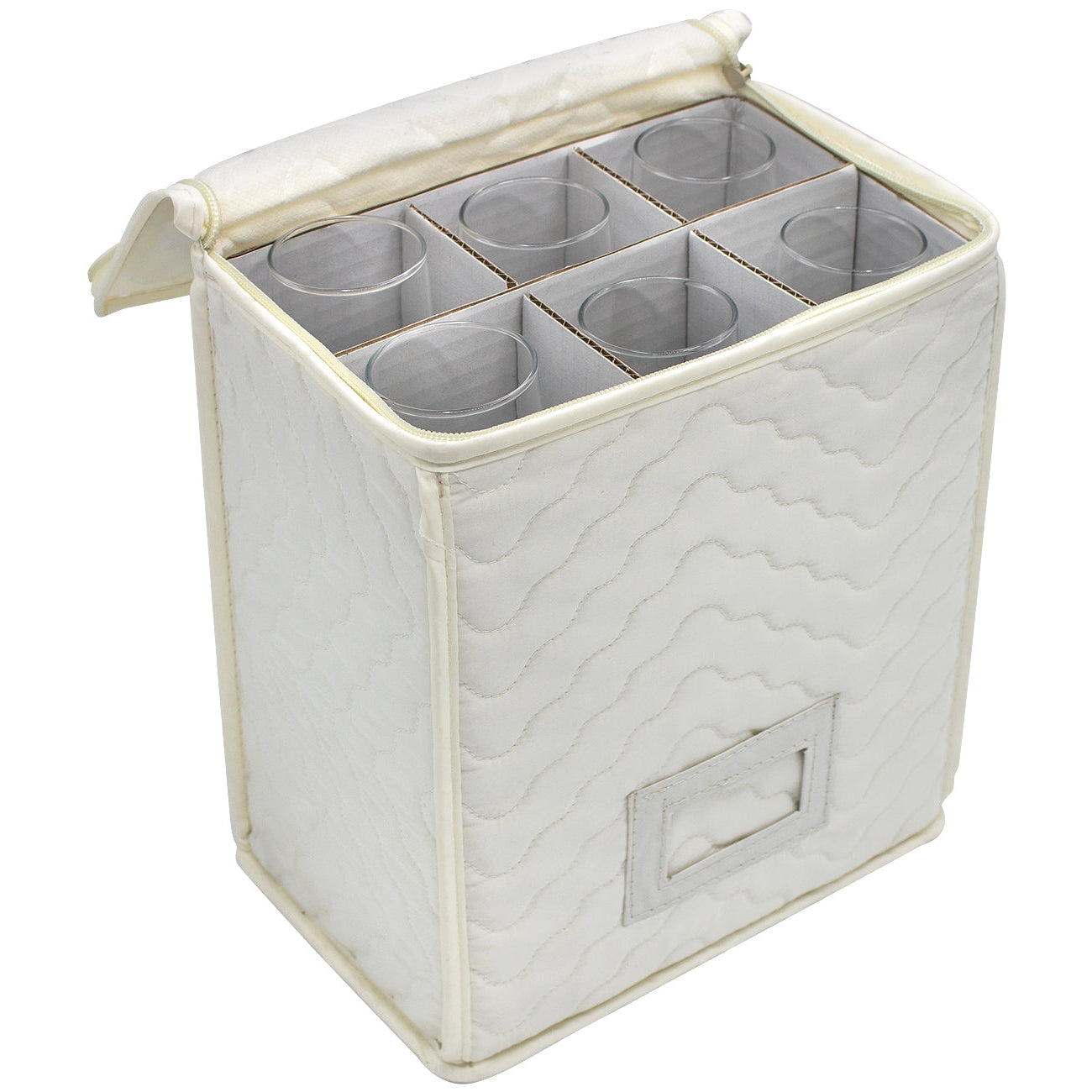 Champagne Glass Storage Chest - Deluxe Quilted Microfiber - Sorbus Home