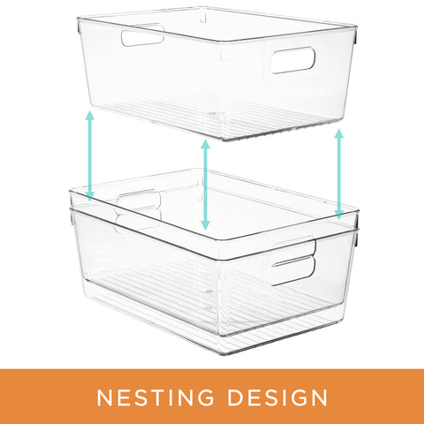 Clear Plastic Container Bins (Large)