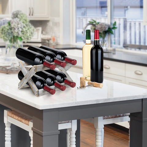 6 Bottle Bamboo Wine Rack