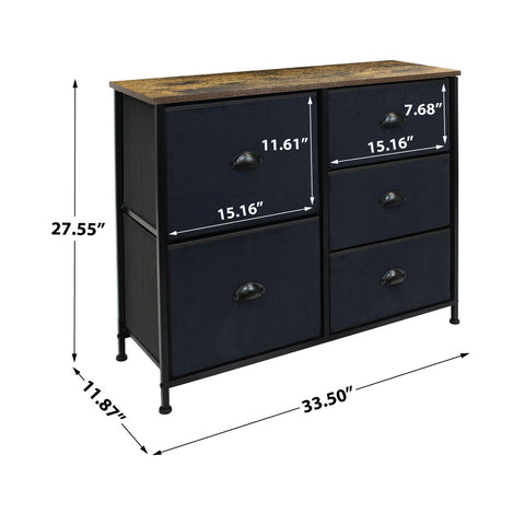 Sorbus 5 Drawer Dresser Nightstand for home, bedroom & more