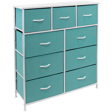 Sorbus Large 9 Drawer Dresser for Kids Bedroom, Tie-Dye Colors