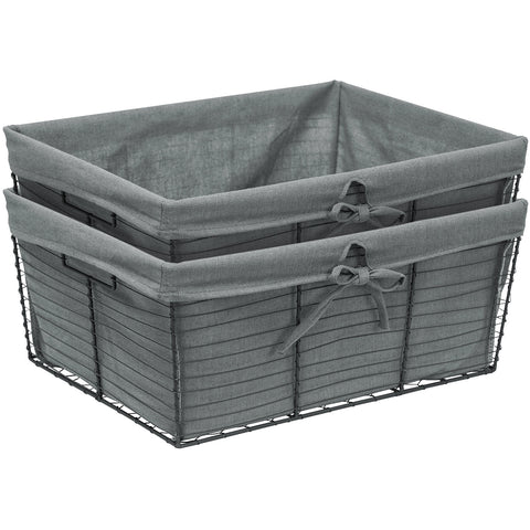 Sorbus Wire Basket with Liner Set for Pantry & Bathroom