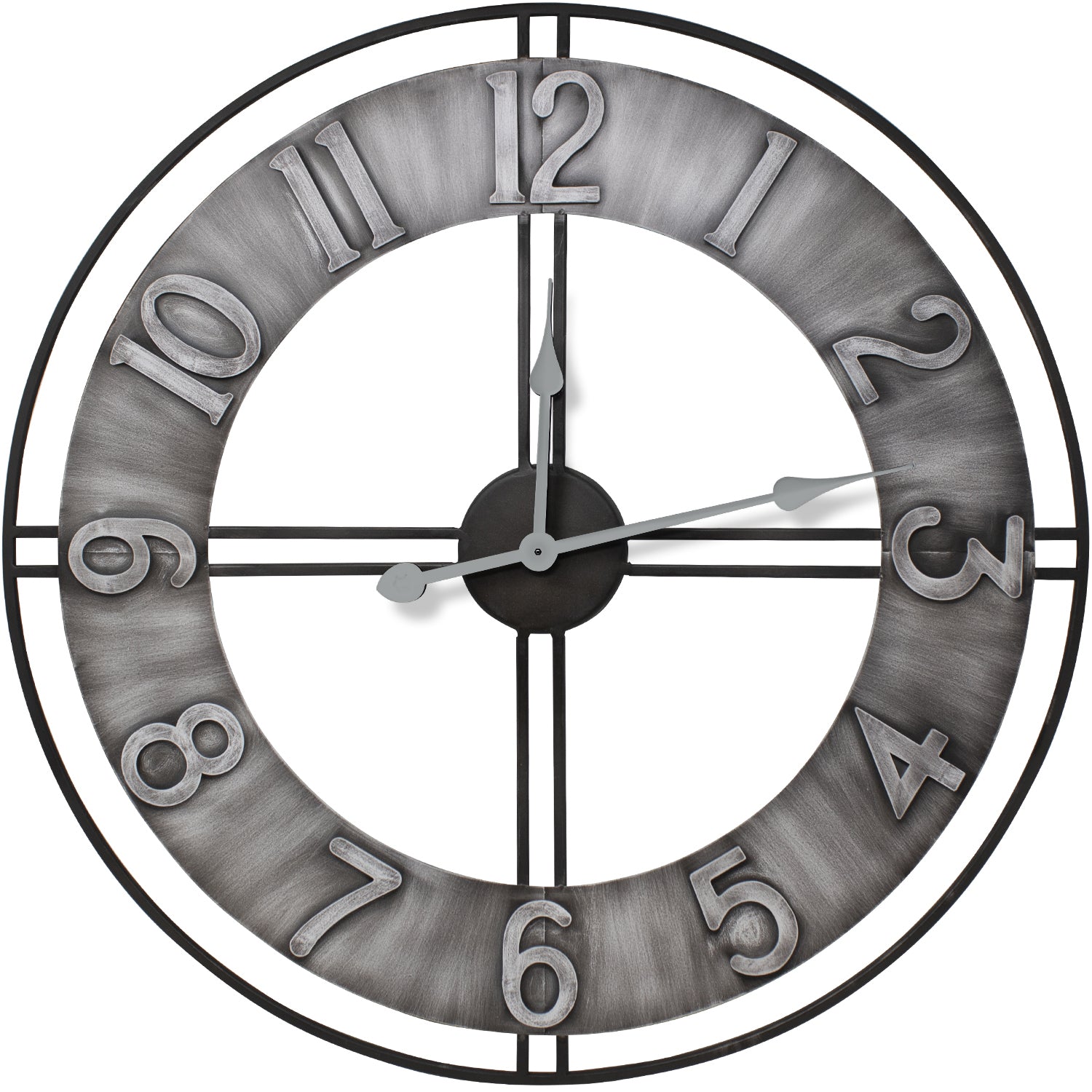 Distressed Gray 24" Wall Clock